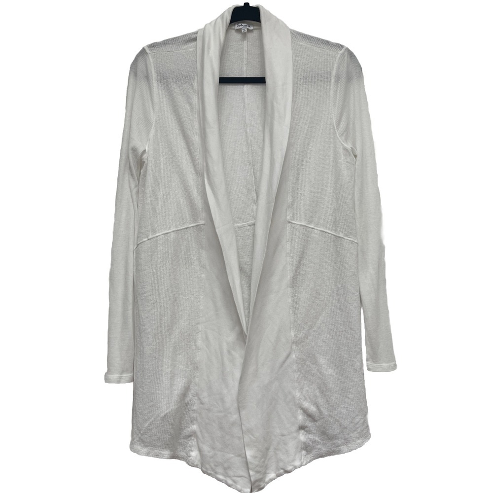 Splendid Large White Jacket Shawl‎ Collar Size L Long Sleeve Comfort Knit